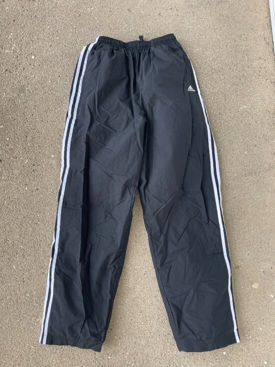 adidas Other - Vintage Y2K Adidas Track Pants Black Mens M Streetwear 3 Stripe 2001 Rave Goth